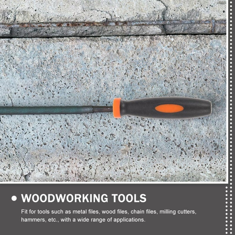 Uonlytech Thread File 24pcs Universal Rubber File Handles, Ergonomic Handle Replacement Anti Slip Cutting Tool Handle for Hand Tool Mill, 3mm Wood - Image 2